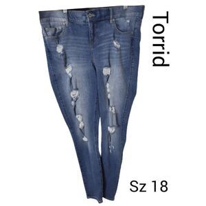 Torrid Jeans 18 High-Rise Curvy Stretch Bombshell Skinny Denim Plus Size 18 NWOT